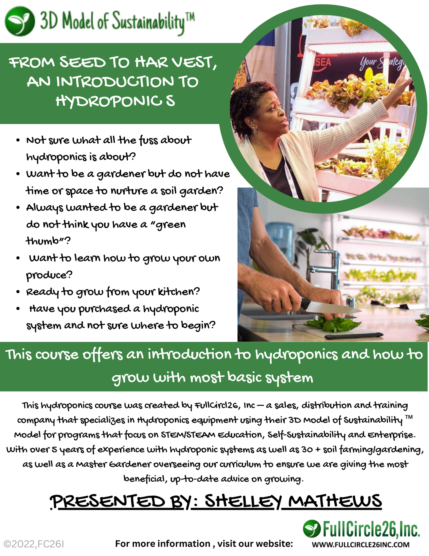 From Seed to Harvest, An Introduction to Hydroponics